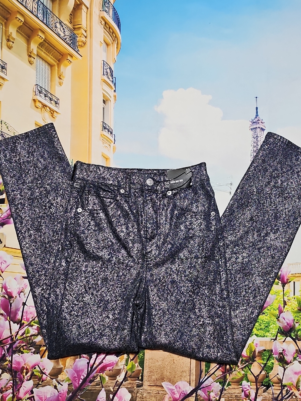 Express Slim Super High Rise Coated Jeans Size 0 New